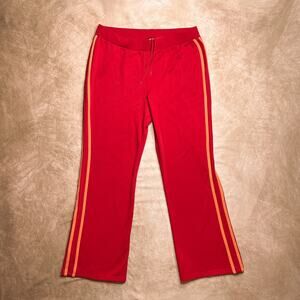 Vintage Y2K Red Sweat Pants Side Striped Sweats Athletic Streetwear Skater Indie